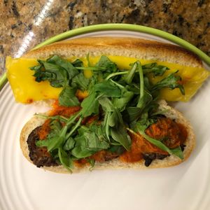 Sad and cold vegan meatball sandwich for $15.95 at Holi Vegan Kitchen in Miami