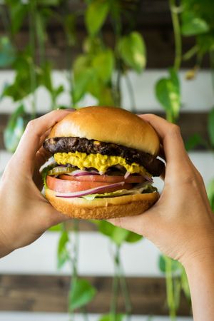 Southwest Burger made from scratch at Holi Vegan Kitchen in Miami