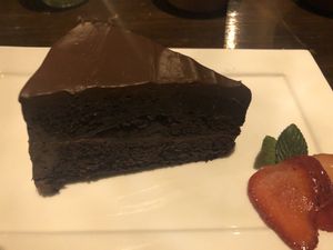 Best chocolate cake I have ever had. at Once:Once in Antigua