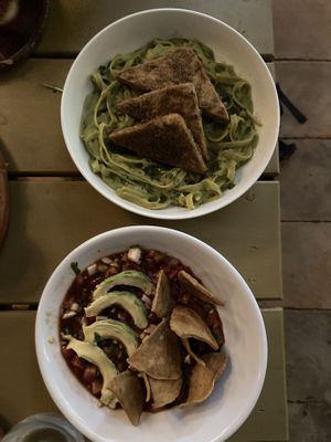 Fettuccine + coconut chevice   at Once:Once in Antigua