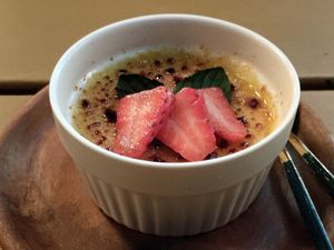 Passion fruit creme brulee at Once:Once in Antigua