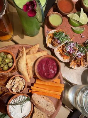 vegan platter & taquiza  at Once:Once in Antigua