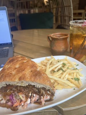 Pulled mushroom sandwich   at Once:Once in Antigua