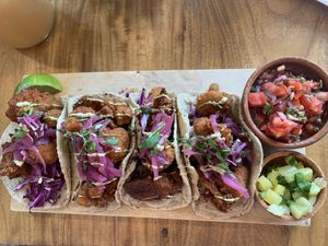 Buffalo wings taco at Once:Once in Antigua