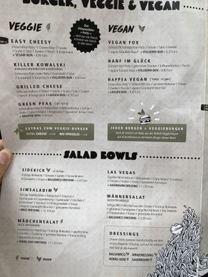 Menu at Burgerheart in Konstanz
