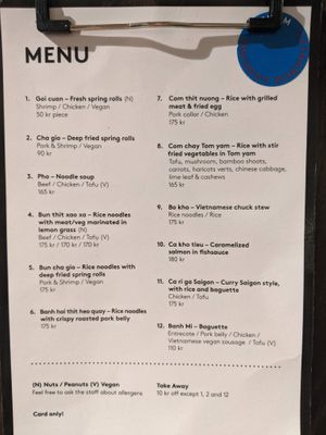 Menu. at Eatnam in Stockholm