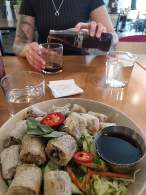 Nr5  springrolls and rice noodles at Eatnam in Stockholm