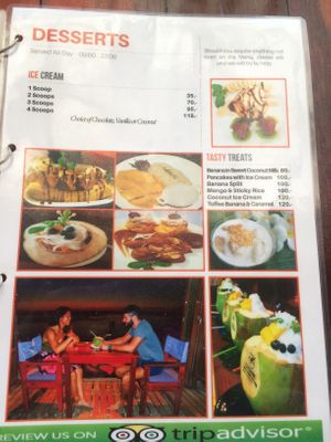 Menu July 2019 at Lazy Bar in Koh Tao