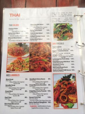 Menu July 2019 at Lazy Bar in Koh Tao