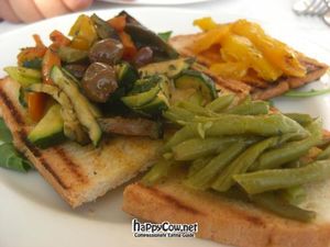 veg crostini starter at La Piscina in Venice