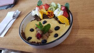 Polenta porridge at Little Black Pug in Mount Gravatt
