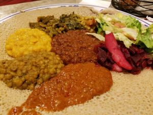 veggie sampler platter all vegan at Fasika in St Paul