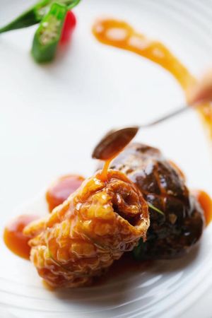 main dish at Injoy Etsunou in Tokyo