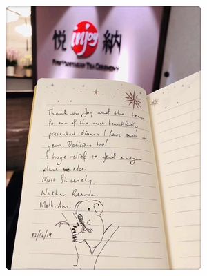 Comment from dear guest at Injoy Etsunou in Tokyo