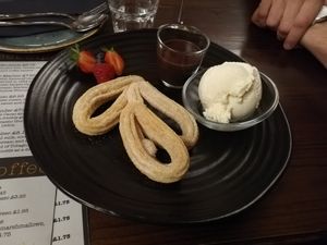 Vegan churros at The Terrace Tapas and Wine Bar in Ilfracombe