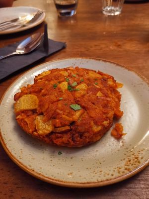 Vegan version of the omlette at The Terrace Tapas and Wine Bar in Ilfracombe