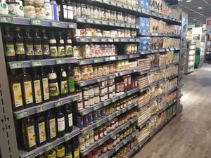 a large vegan choice at Carrefour City in Levallois-perret