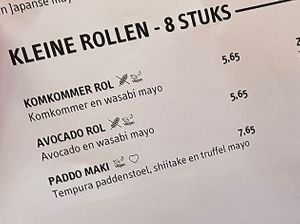 Small rolls   at De Sushimeisjes in The Hague