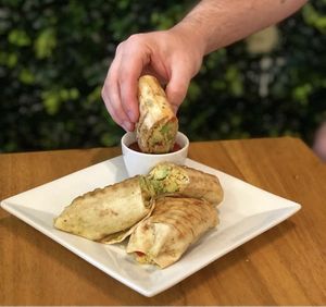 Grilled Vegan Burrito  at Honest Coffee Roasters in Franklin