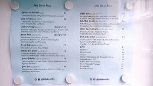 menu at Little Dancer in Linz