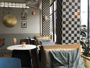 Nice interior at Miło bistro in Warsaw