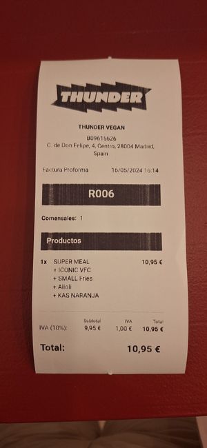  at Thunder Vegan - Malasaña in Madrid