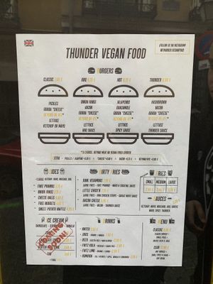 Menu  at Thunder Vegan - Malasaña in Madrid