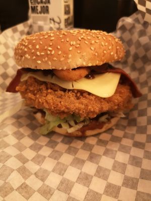 BBQ chicken burger at Thunder Vegan - Malasaña in Madrid