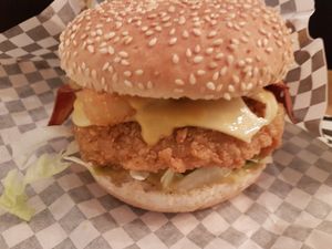 Thunder burger with the chick'n patty at Thunder Vegan - Malasaña in Madrid