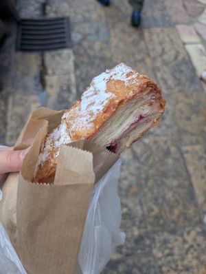Cherry pastry at Mamma Mia in Kotor