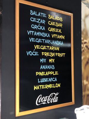 Fresh fruit offerings at Mamma Mia in Kotor