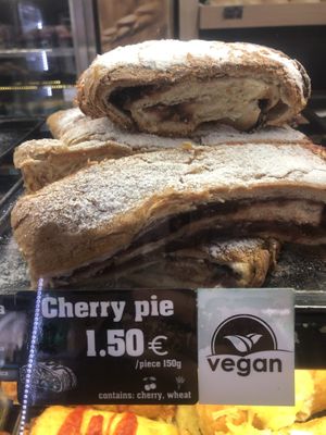 Cherry, apple and poppyseed pies available at Mamma Mia in Kotor