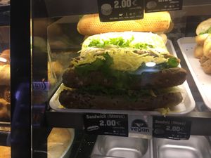 Vegan cheese and lettuce sandwich at Mamma Mia in Kotor