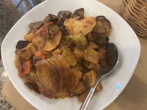 Briam roasted vegetables   at Boulamatsis in Naxos