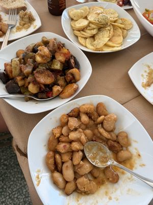 Vegan dishes  at Boulamatsis in Naxos