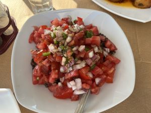 Lentil salad   at Boulamatsis in Naxos