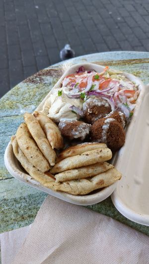 Falafel open plate ($18) at Staazi & Co in Adelaide