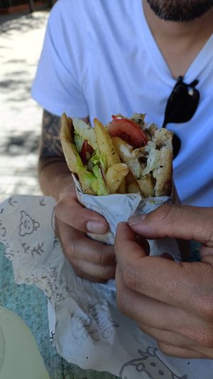 "Chicken" Gyro, generous and tasty. at Staazi & Co in Adelaide