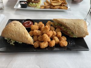 Bahn Mi with vegan tots   at The SaltBox Cafe in Kill Devil Hills