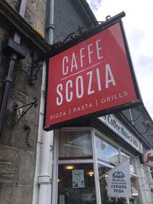 Look out for this sign at Caffe Scozia in Pitlochry