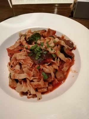 Veggie pasta at Caffe Scozia in Pitlochry