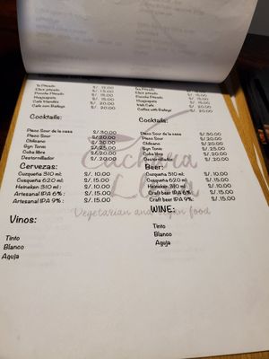 Current menu as of Feb 2024 at Cuchara Llena in Ollantaytambo