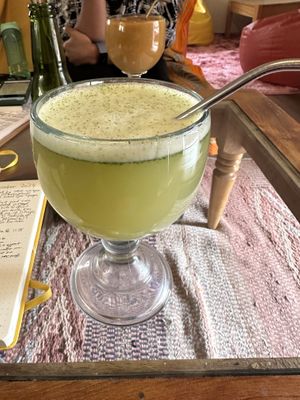 Lemonade and mint  at Cuchara Llena in Ollantaytambo