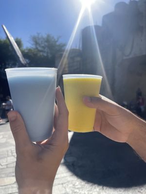 Blue and green milk  at Disneyland - Milk Stand in Anaheim