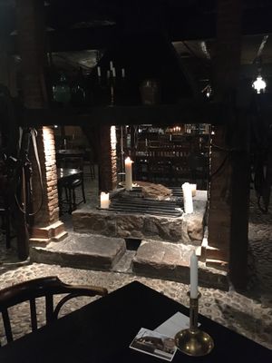 The central chimney  at Antik-Hof in Bissee