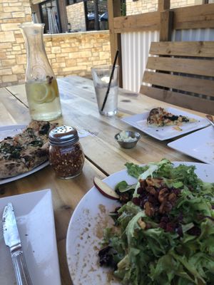 Unbeleafable pizza and market salad  at Fiammé in Naperville