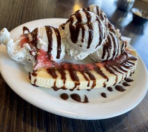 Banana split was really good at Vertical Diner and The Gold Room in Portland