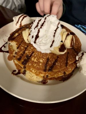 Triple threat gluten free pancakes at Vertical Diner and The Gold Room in Portland