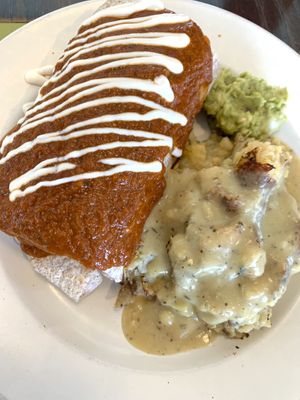 Jerk Chicken Burrito  at Vertical Diner and The Gold Room in Portland