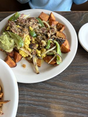 The mountain with sausage  at Vertical Diner and The Gold Room in Portland